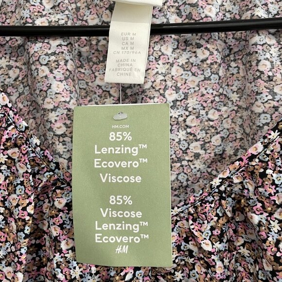 H&M Women's Floral Blouse Size M, BNWT - Picture 4 of 8